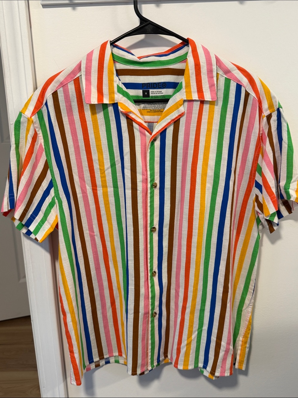 Men's Multicolor Striped Short-Sleeve Shirt